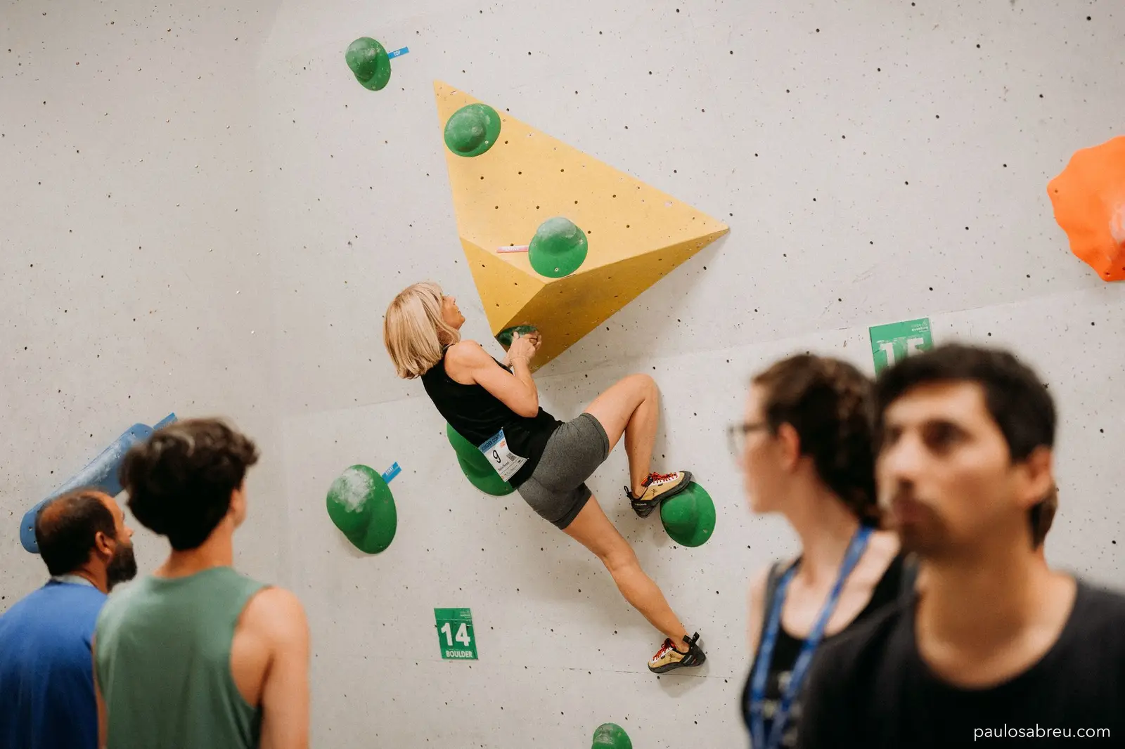 Group bouldering session at Madeira climbing gym