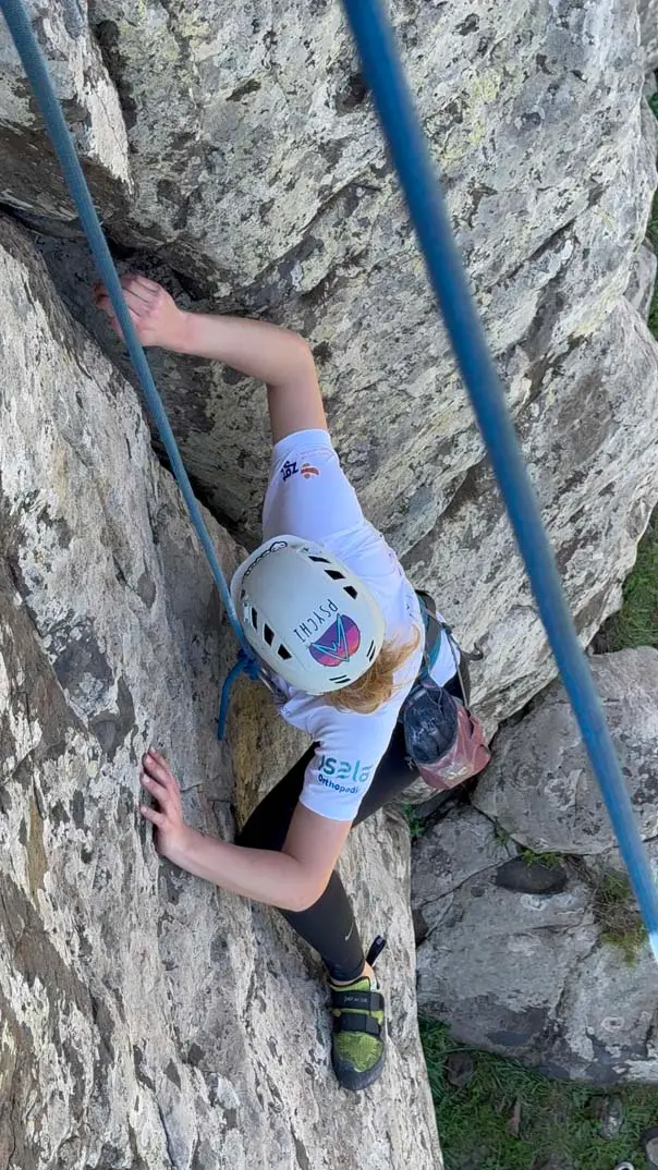 Climber on a sport route in Madeira